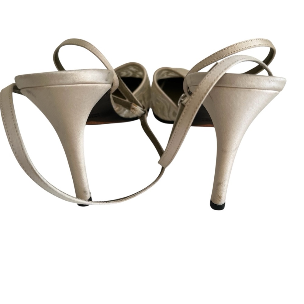 Yves Saint Laurent Beige Lace Ankle Strap Heels 7 - Picture 7 of 8